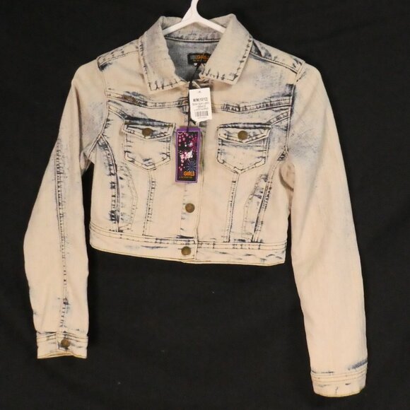 UK Girls By URBAN KIDS | medium (10/12) | Washed Blue Denim Jean Jacket | NWT - Picture 1 of 16
